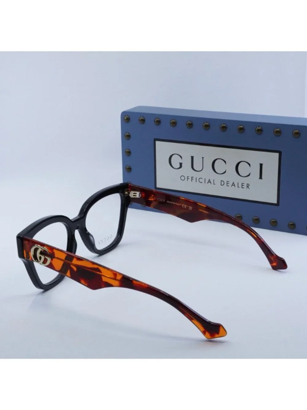 Gucci GG1424O 007 Cat Eye Eyeglasses 54mm - Black / Havana